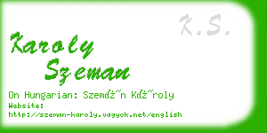 karoly szeman business card